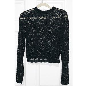 AMBIANCE Black Lace crop top